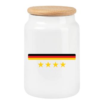 Drapeau Allemand - Allemagne - Boîte à biscuits avec couvercle en bois - blanc - Devant