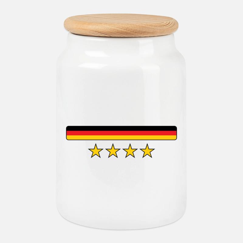 Deutsche Flagge – Deutschland - Keksdose mit Holzdeckel - Weiß