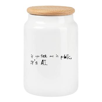 If You See Me It’s AI Typo Spruch - Keksdose mit Holzdeckel - Weiß - Vorne