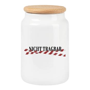 Unwearable – Black Humor Statement Design - Cookie Jar with Wooden Lid - white - Front
