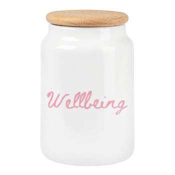 211753052_341312797_Wellbeing - Cookie Jar with Wooden Lid - white - Front