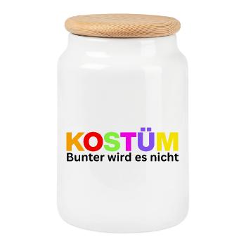 COSTUME, IT DOESN'T GET ANY MORE COLORFUL! NO DESIRE FOR JECK - Cookie Jar with Wooden Lid - white - Front
