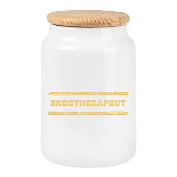 Cadeau pour l’ergothérapeute - Boîte à biscuits avec couvercle en bois - blanc - Devant