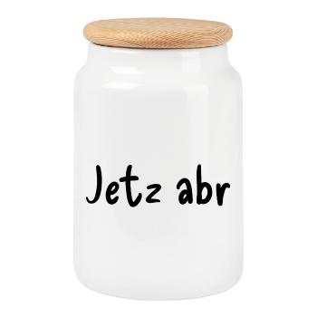 Now abr - Cookie Jar with Wooden Lid - white - Front