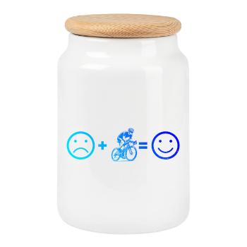 Klare Roadbike Botschaft - Keksdose mit Holzdeckel - Weiß - Vorne