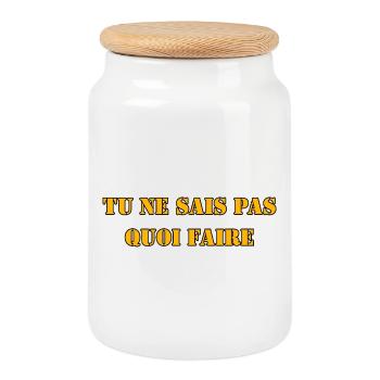 TU NE SAIS PAS QUOI FAIRE - Boîte à biscuits avec couvercle en bois - blanc - Devant