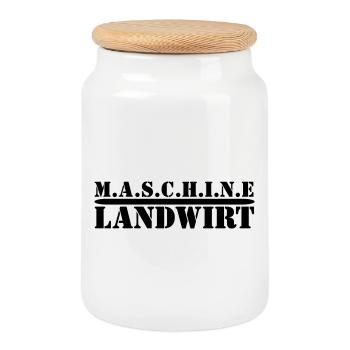 MASCHINE Landwirt. Für Bauern & Landwirtschaft - Keksdose mit Holzdeckel - Weiß - Vorne