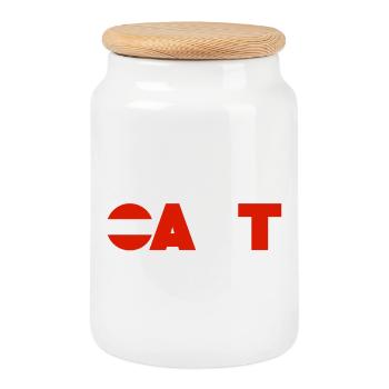 Austria - Cookie Jar with Wooden Lid - white - Front