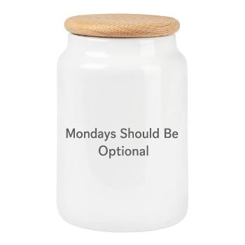 Le lundi devrait être une option d’humour au travail à distance au bureau - Boîte à biscuits avec couvercle en bois - blanc - Devant