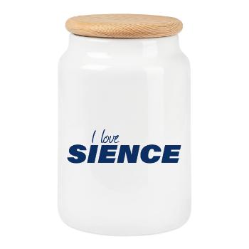 I LOVE SCIENCE - Cookie Jar with Wooden Lid - white - Front