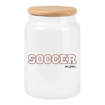 Soccer Mom - Keksdose mit Holzdeckel - Weiß - Vorne