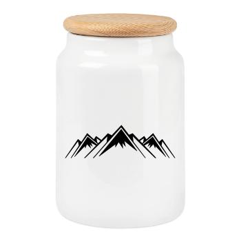 Berge Berg Mountains - Keksdose mit Holzdeckel - Weiß - Vorne