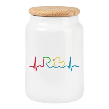 Finally Pension - Retirement - Pension - Cookie Jar with Wooden Lid - white - Front
