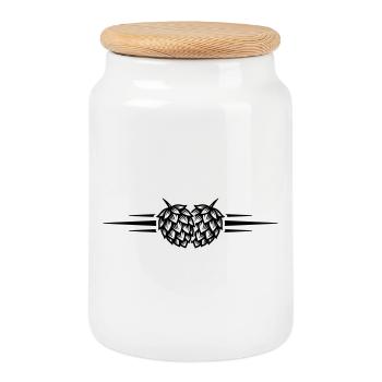 Hopfen Symbol Bier - Keksdose mit Holzdeckel - Weiß - Vorne
