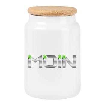 Hello - Cookie Jar with Wooden Lid - white - Front