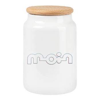 Hello - Cookie Jar with Wooden Lid - white - Front