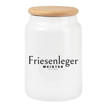 Friseur Meister 2026, Friesenleger Meister Hoodie - Keksdose mit Holzdeckel - Weiß - Vorne