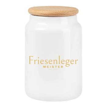 Friseur Meister 2025, Friesenleger Meister Hoodie - Keksdose mit Holzdeckel - Weiß - Vorne