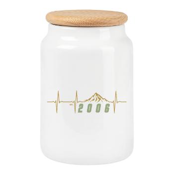 Pixel Retro 20 Year Old Twenties Party Gift 2006 - Cookie Jar with Wooden Lid - white - Front