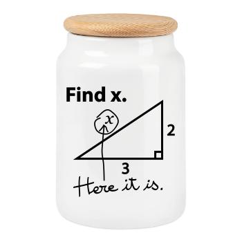 Find X. - Cookie Jar with Wooden Lid - white - Front