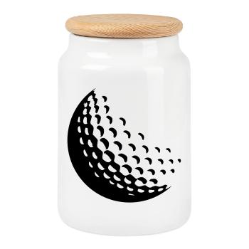 Balle de golf en mouvement - Boîte à biscuits avec couvercle en bois - blanc - Devant