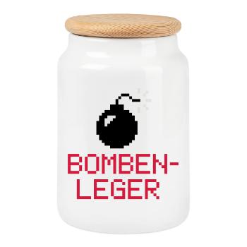 Bomben Leger - Keksdose mit Holzdeckel - Weiß - Vorne