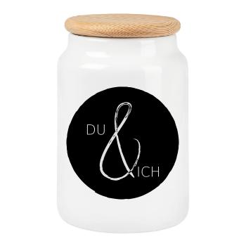 Du und IchGemeinsam Freundschaft Liebe - Keksdose mit Holzdeckel - Weiß - Vorne