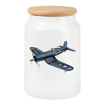 corsair - Boîte à biscuits avec couvercle en bois - blanc - Devant