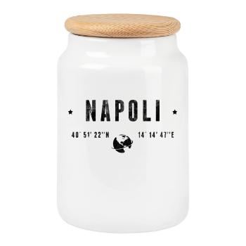 Napoli - Keksdose mit Holzdeckel - Weiß - Vorne