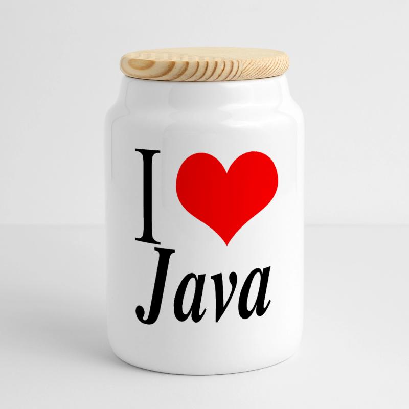 Ich liebe Java Keksdose mit Holzdeckel