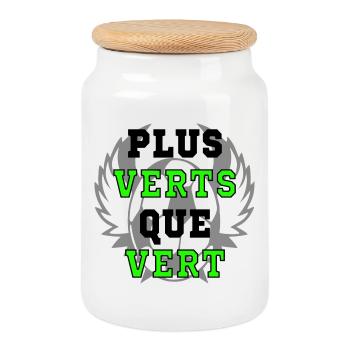 PLUS VERTS QUE VERT (ST ETIENNE) - Boîte à biscuits avec couvercle en bois - blanc - Devant