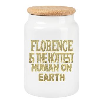 Florence - Boîte à biscuits avec couvercle en bois - blanc - Devant