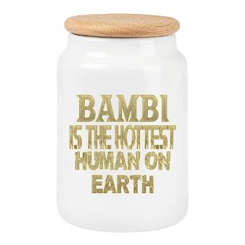 Bambi - Boîte à biscuits avec couvercle en bois - blanc - Devant