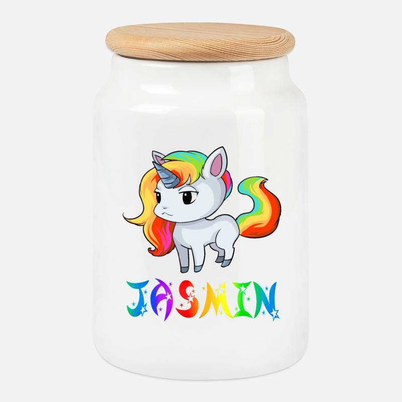 Jasmin Einhorn - Keksdose mit Holzdeckel - Weiß