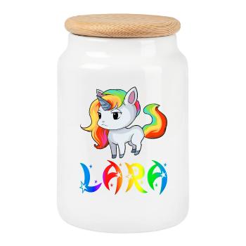 Lara Einhorn - Keksdose mit Holzdeckel - Weiß - Vorne