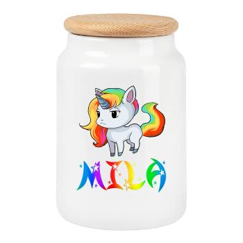 Mila Einhorn - Keksdose mit Holzdeckel - Weiß - Vorne