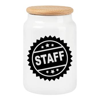 2541614 115912348 staff - Keksdose mit Holzdeckel - Weiß - Vorne