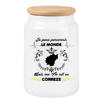 MA VIE EST EN CORREZE - Boîte à biscuits avec couvercle en bois - blanc - Devant