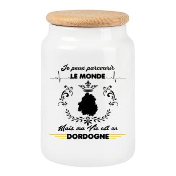 MA VIE EST EN DORDOGNE - Boîte à biscuits avec couvercle en bois - blanc - Devant