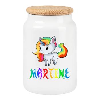 Einhorn Martine - Keksdose mit Holzdeckel - Weiß - Vorne