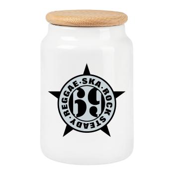 Ska, Rock Steady, Reggae 69 - Keksdose mit Holzdeckel - Weiß - Vorne
