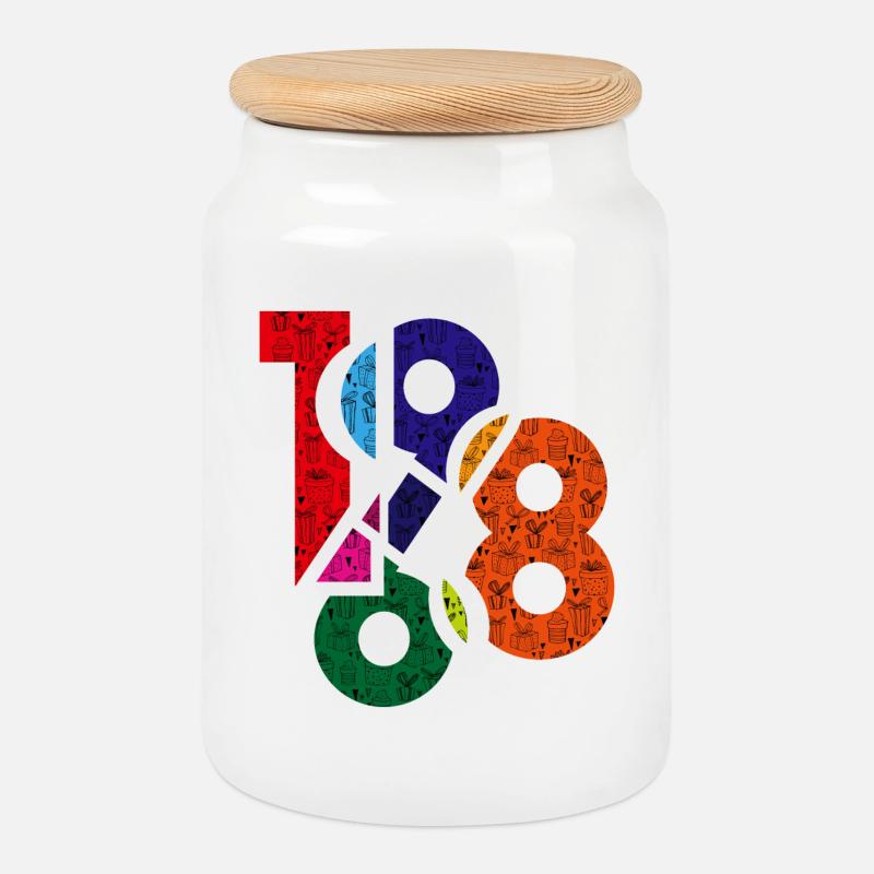 1968 - Cookie Jar with Wooden Lid - white