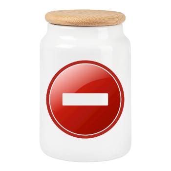 Remove - Cookie Jar with Wooden Lid - white - Front