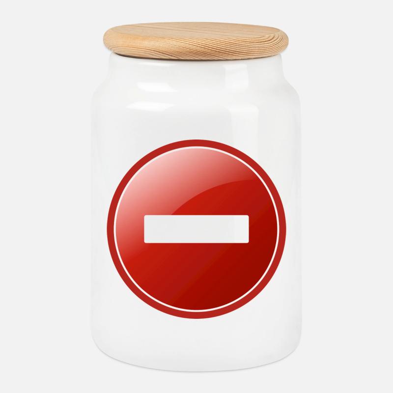 Remove - Cookie Jar with Wooden Lid - white