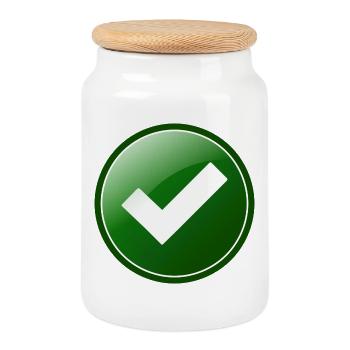 Approved - Cookie Jar with Wooden Lid - white - Front