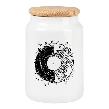 Die Erde hat Musik für diejenigen, die zuhören - Keksdose mit Holzdeckel - Weiß - Vorne