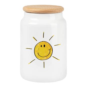 Little sunshine - sun - summer - vacation - Cookie Jar with Wooden Lid - white - Front