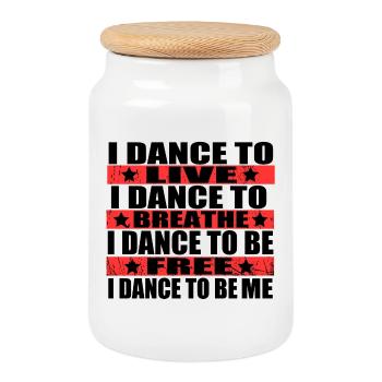 I dance to live, I dance to breathe, me - Cookie Jar with Wooden Lid - white - Front