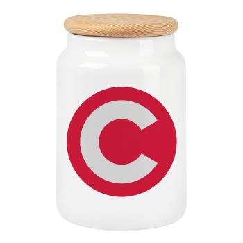 Copyright - Keksdose mit Holzdeckel - Weiß - Vorne