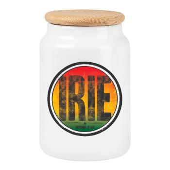irie - movement of jah - Boîte à biscuits avec couvercle en bois - blanc - Devant